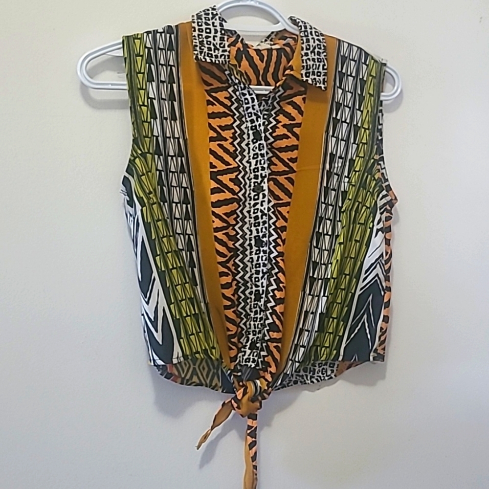 Multicolor Sleeveless Blouse